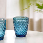 Aqua Blue Glassware Set of 4 Nestasia