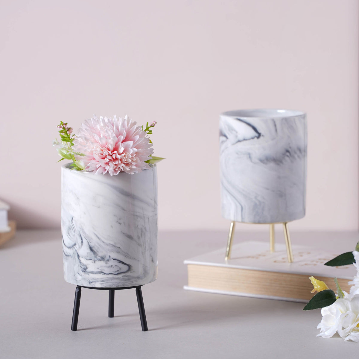 Marble Ceramic Indoor Planter- Large Nestasia