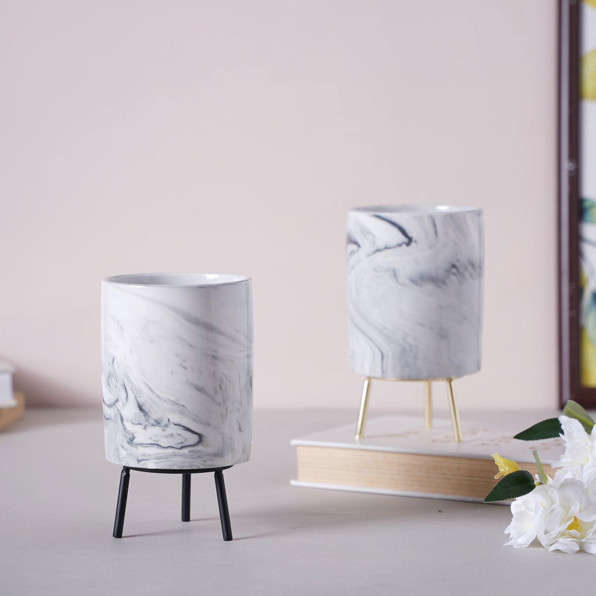 Marble Ceramic Indoor Planter- Large Nestasia