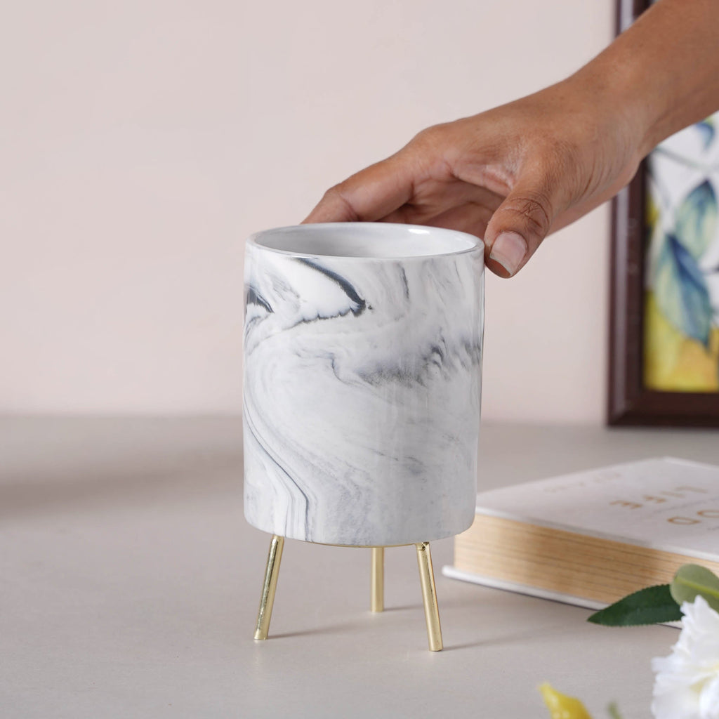 Marble Ceramic Indoor Planter- Large Nestasia