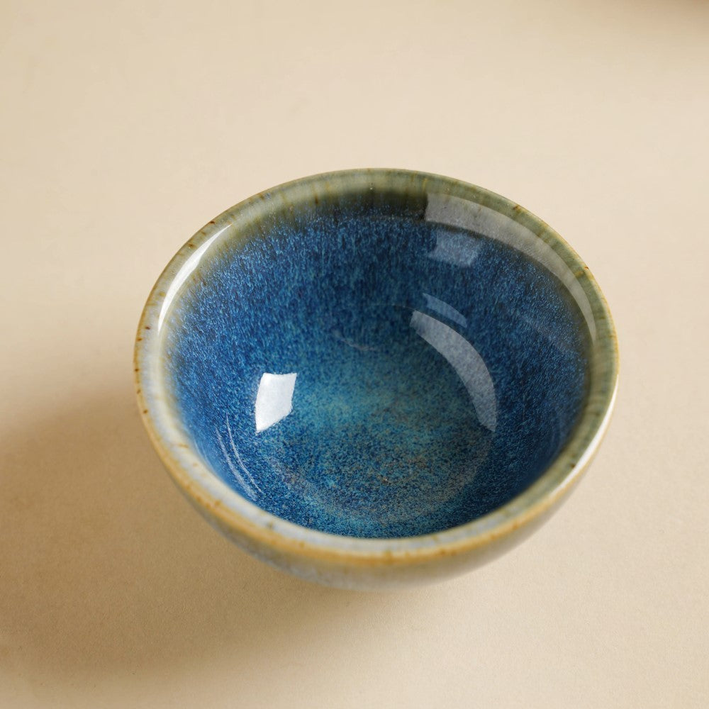 Sapphire Glazed Ceramic Dip Bowl Blue 50 ml Nestasia