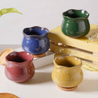 Botanica Azure Ceramic Planter With Coaster Nestasia