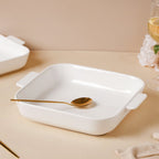Serena Lily White Ceramic Baking Plate Large Nestasia