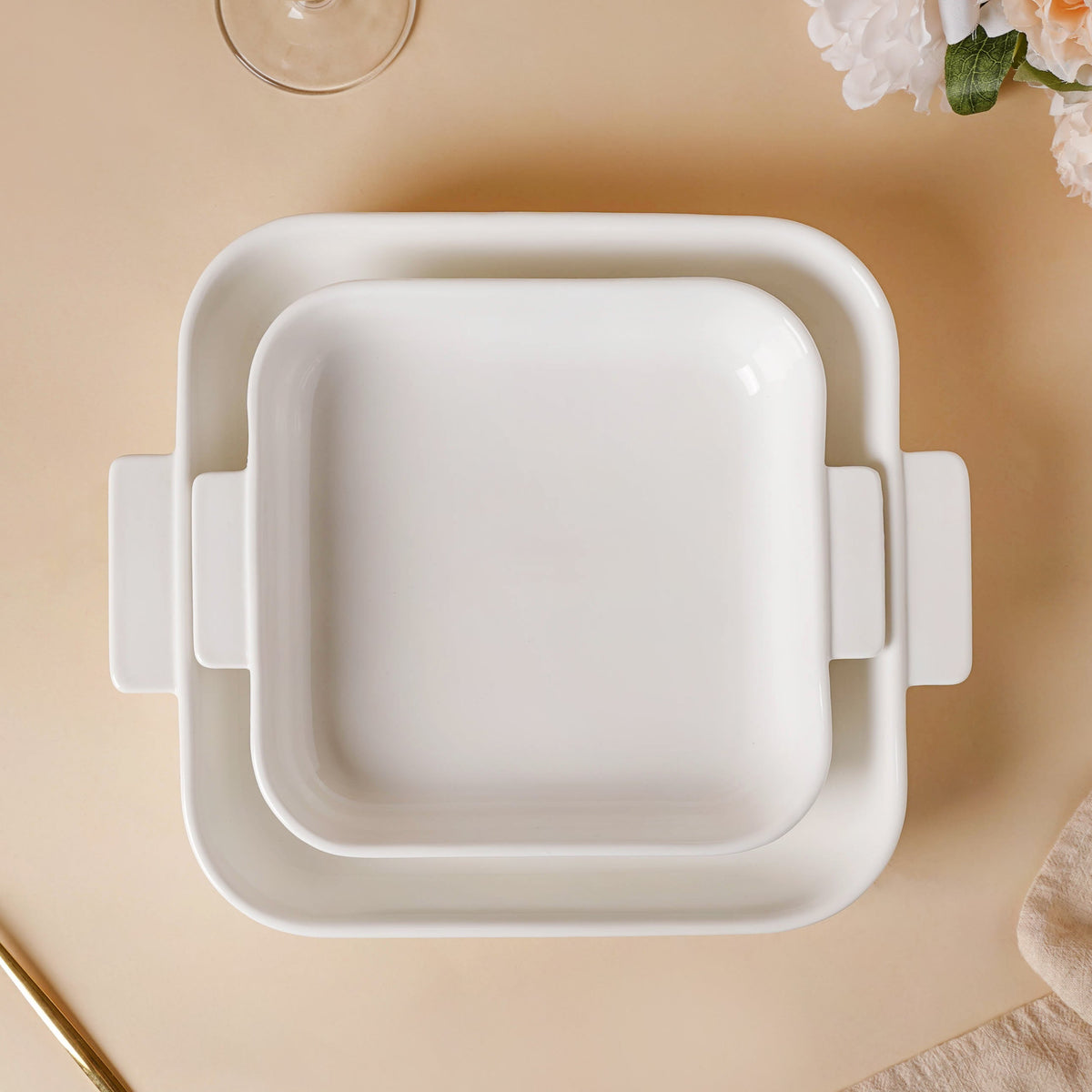 Serena Lily White Ceramic Baking Plate Small Nestasia