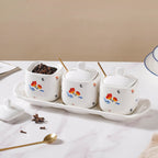 Floral Spice Jar Set Of 3 Nestasia