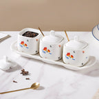 Floral Spice Jar Set Of 3 Nestasia