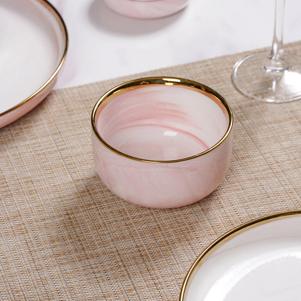 Pink Marble 26 Piece Dinnerware For 6 Nestasia