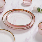 Pink Marble 26 Piece Dinnerware For 6 Nestasia