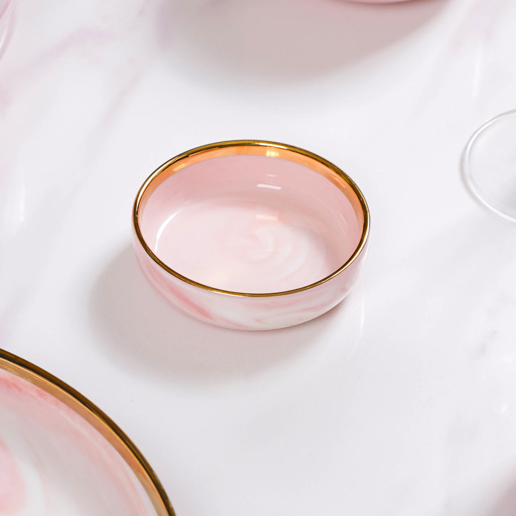 Pink Marble 26 Piece Dinnerware For 6 Nestasia