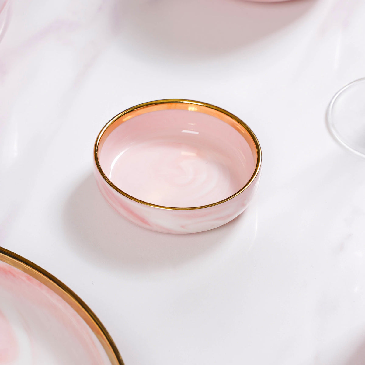 Pink Marble 26 Piece Dinnerware For 6 Nestasia