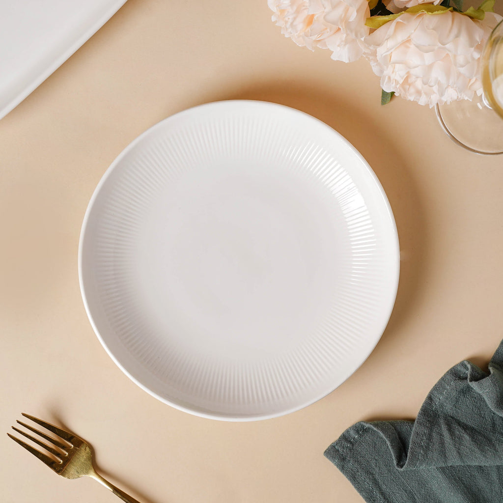 Serena Pearly White Snack Plate 8 Inch Nestasia