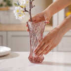 Pink Cut Glass Vase Nestasia