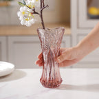 Pink Cut Glass Vase Nestasia