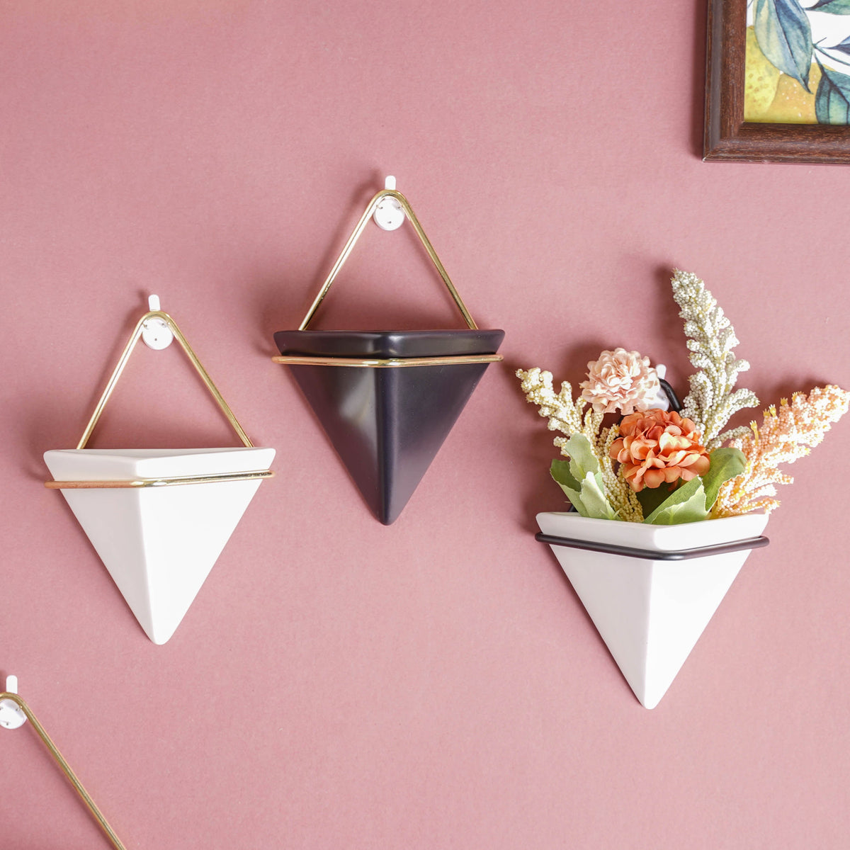 Triangular Ceramic Wall Planter Small Nestasia