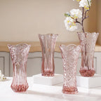 Pink Cut Glass Vase Nestasia