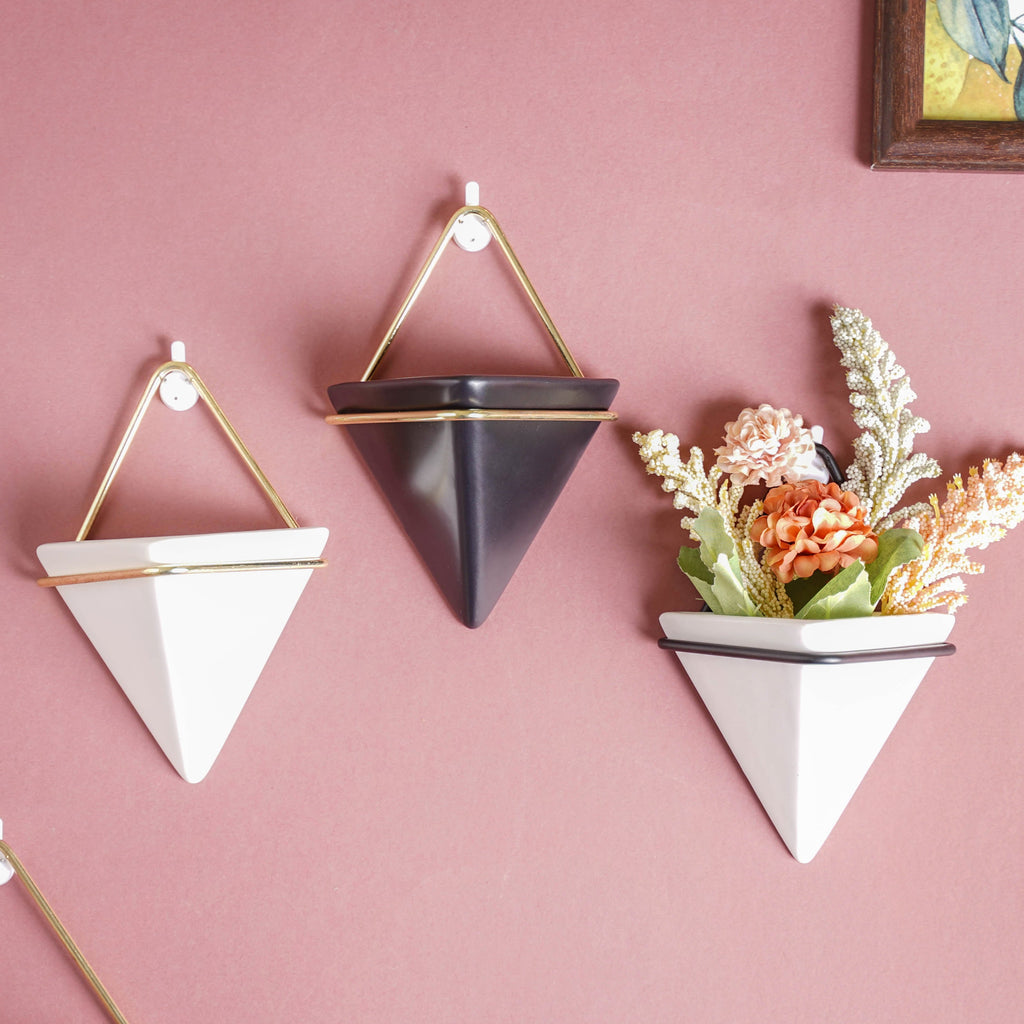 Triangular Ceramic Wall Planter Small Nestasia