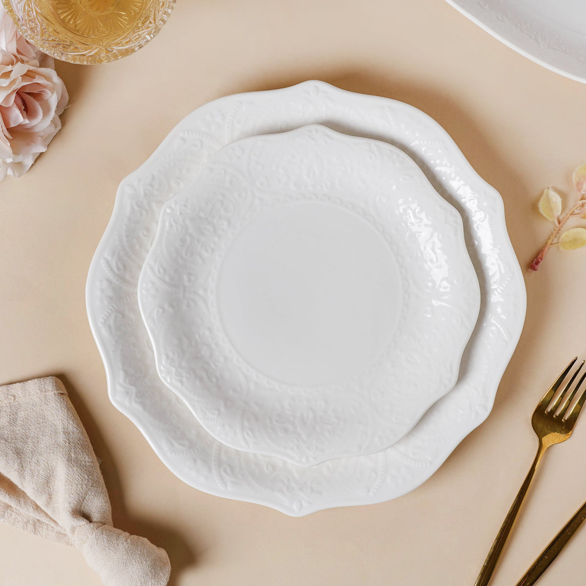 Serena Pearly White Snack Plate 8.5 Inch Nestasia
