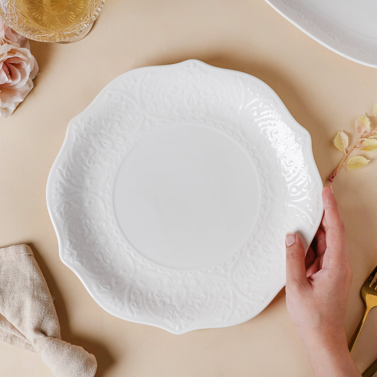 Serena Lily White Dinner Plate 10.5 Inch Nestasia