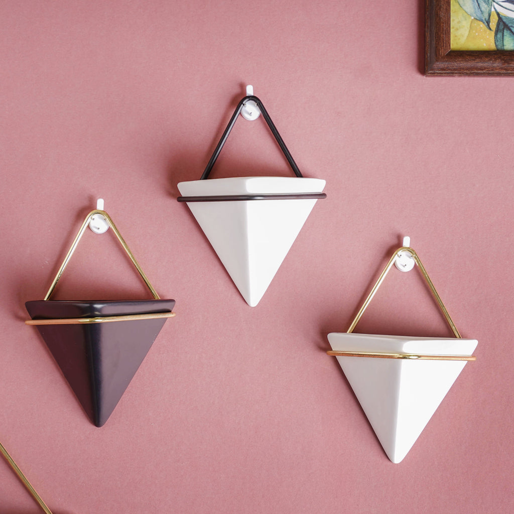 Triangular Ceramic Wall Planter Small Nestasia