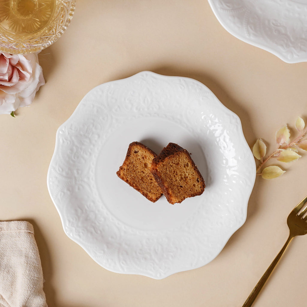 Serena Pearly White Snack Plate 8.5 Inch Nestasia