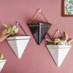 Triangular Ceramic Pot with Holder Large Nestasia