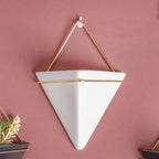 Triangular Ceramic Pot with Holder Large Nestasia