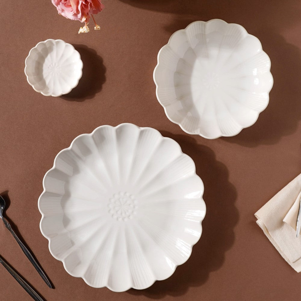 Ocean Ceramic Dinner Plate White 10 Inch Nestasia