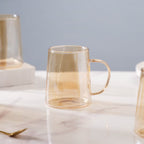 Amber Glass Jug and 4 Cups Set Nestasia