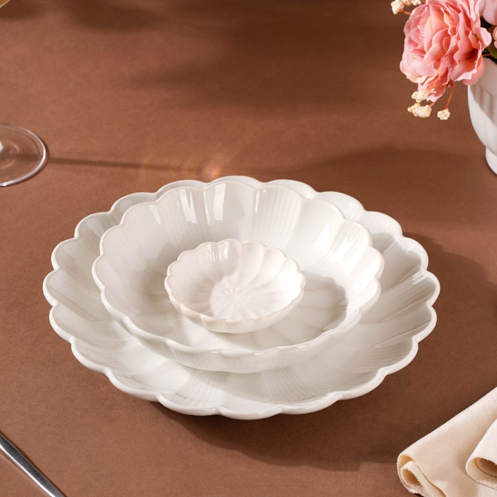 Ocean Ceramic Dinner Plate White 10 Inch Nestasia