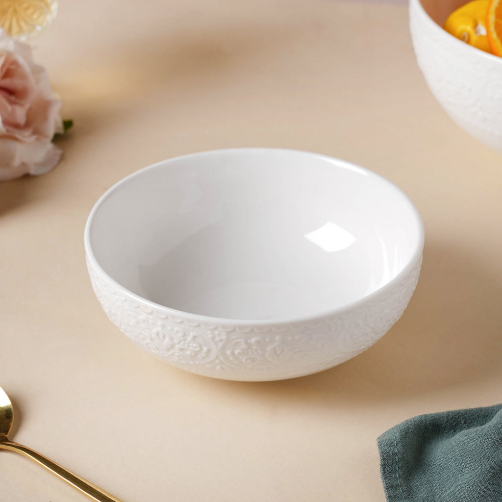 Serena Pearly White Snack Bowl 6 Inch 500 ml Nestasia