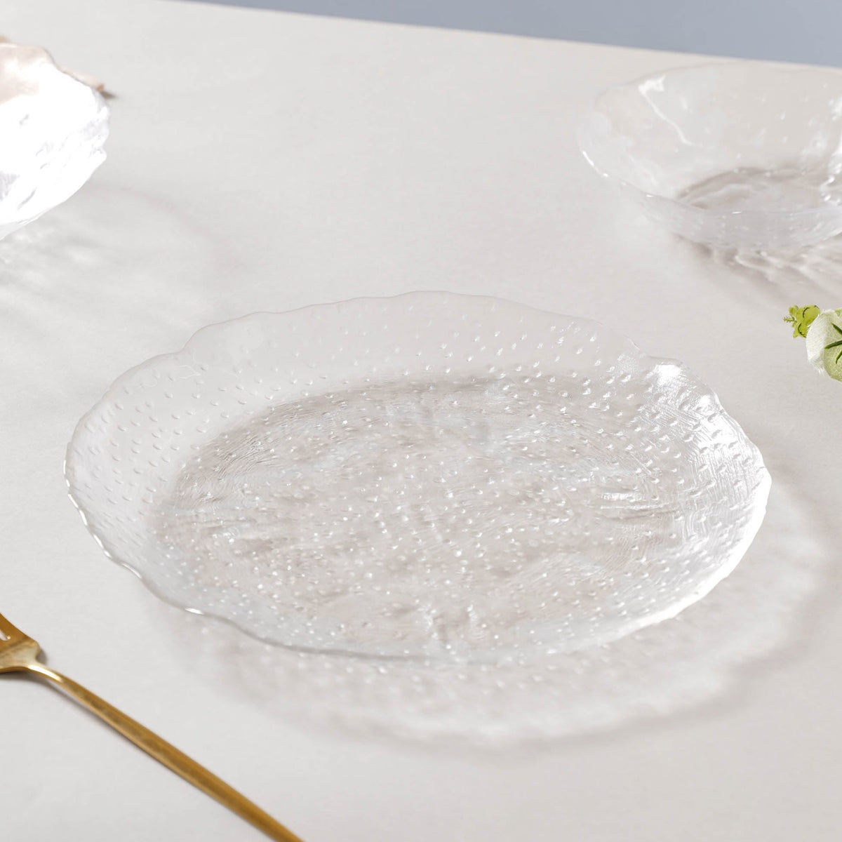Modern Textured Plate and Bowl Set of 3 Nestasia