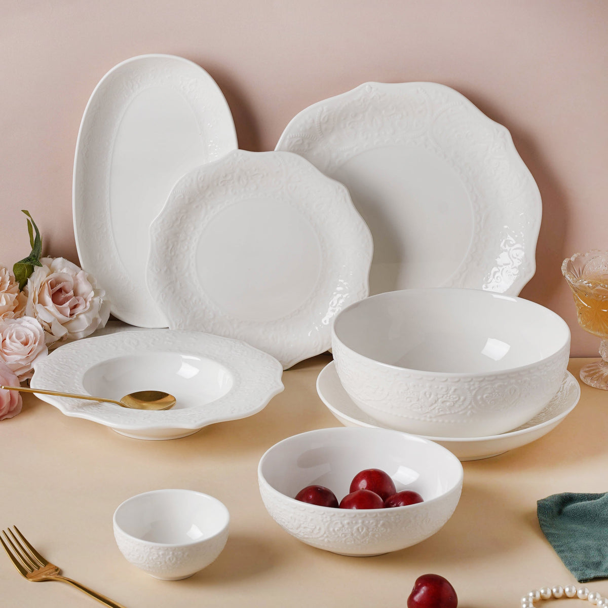 Serena Pearly White Snack Bowl 6 Inch 500 ml Nestasia