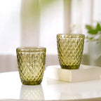 Green Glass Water Cup Set of 4 Nestasia