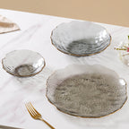 Glass Grey Dish Set of 3 Nestasia