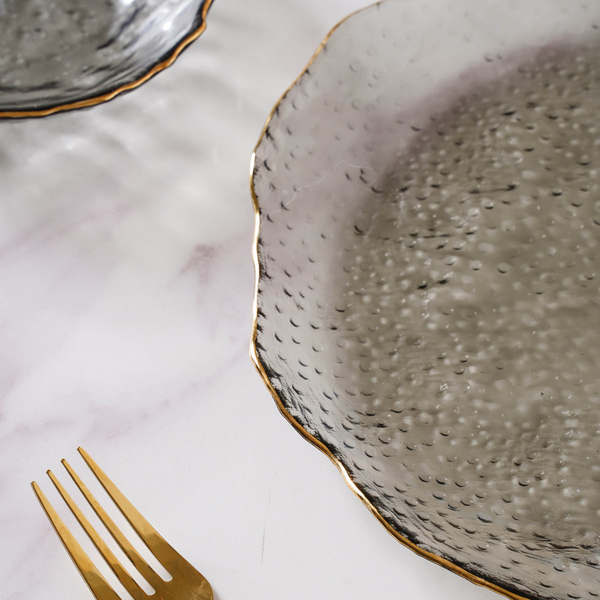 Glass Grey Dish Set of 3 Nestasia