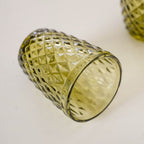 Green Glass Water Cup Set of 4 Nestasia