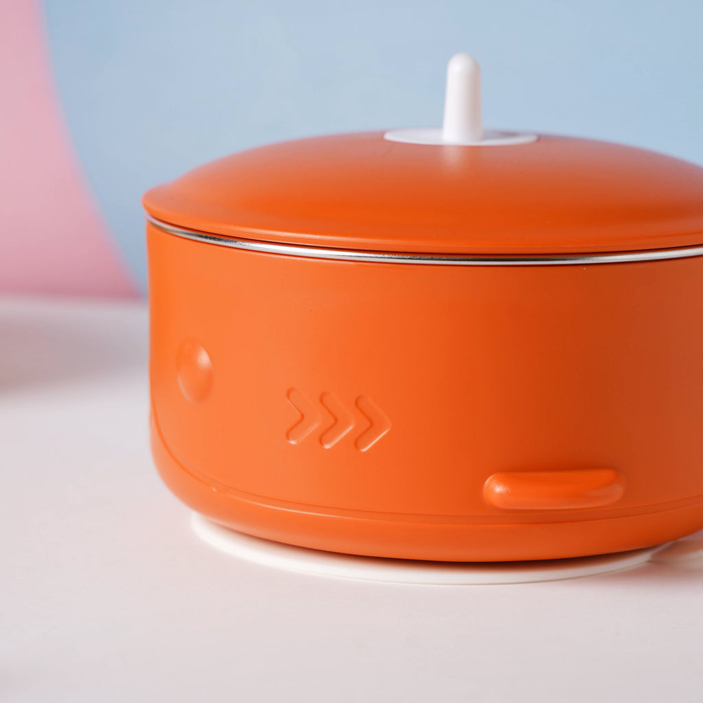 Whale Double Walled Anti-Slip Feeding Bowl Orange 400 ml Nestasia