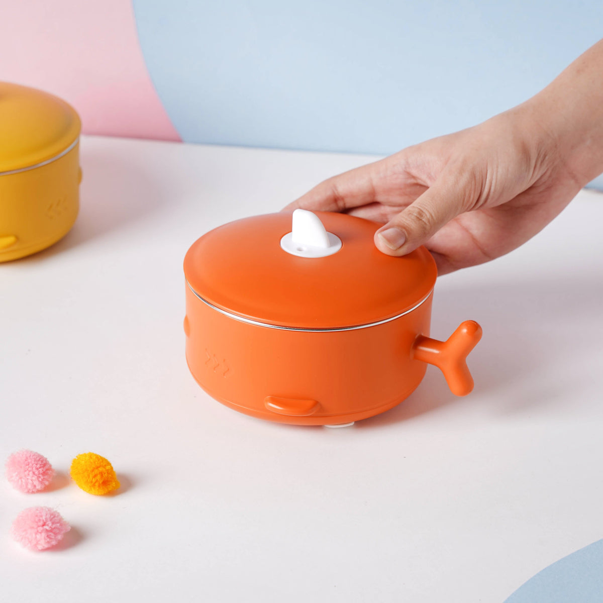 Whale Double Walled Anti-Slip Feeding Bowl Orange 400 ml Nestasia