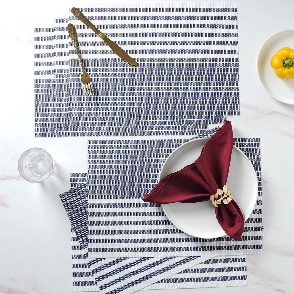 Striped PVC Table Mat Set of 6 Nestasia