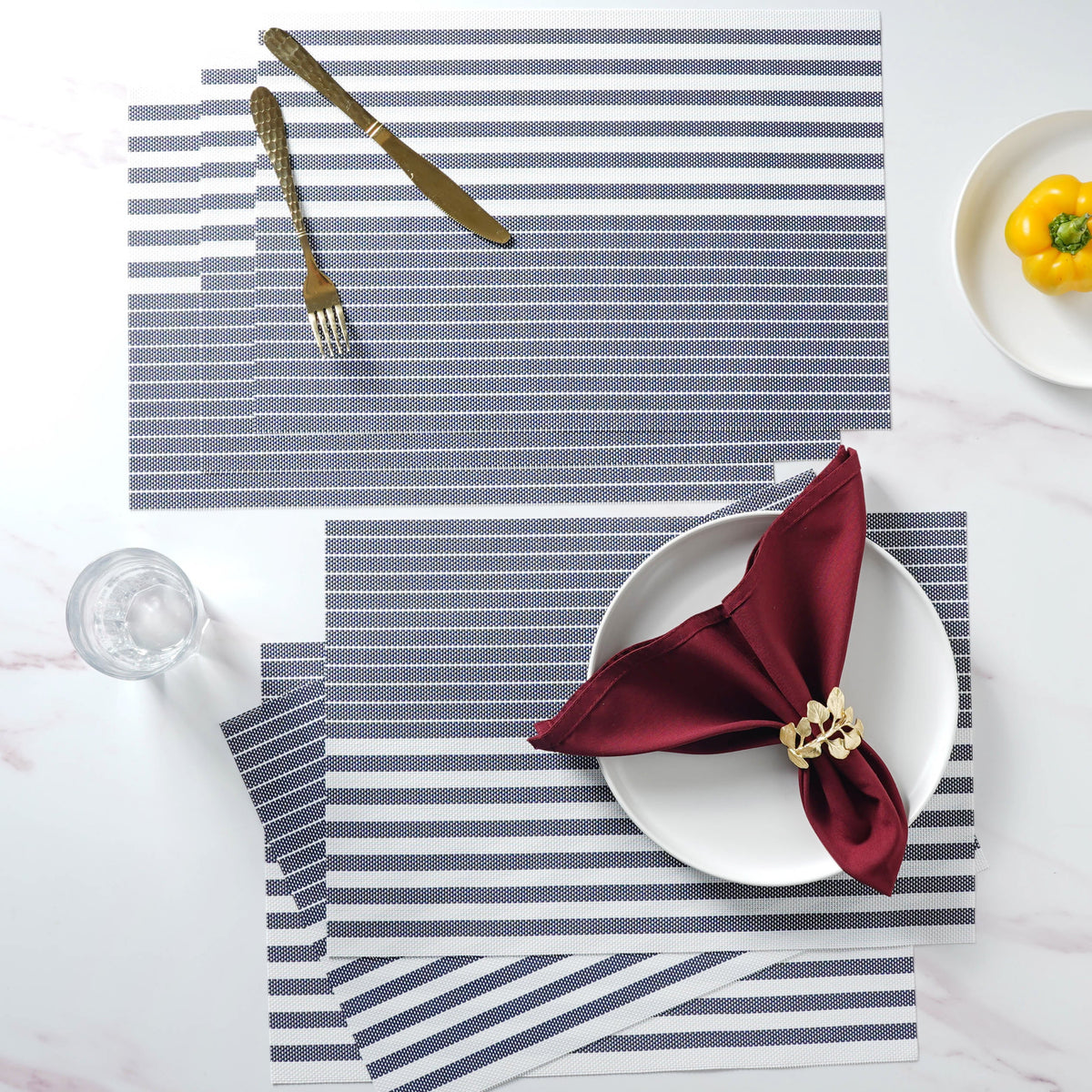 Striped PVC Table Mat Set of 6 Nestasia