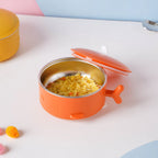 Whale Double Walled Anti-Slip Feeding Bowl Orange 400 ml Nestasia