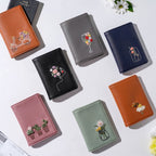 Flower Jar Two Fold Passport Cover Green Nestasia