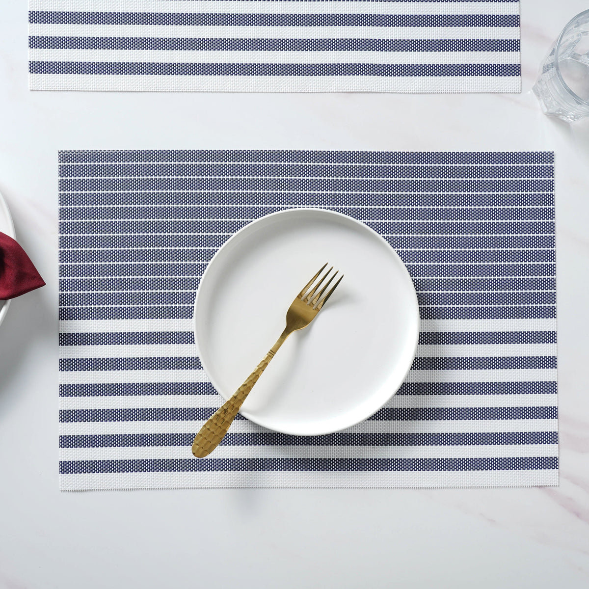 Striped PVC Table Mat Set of 6 Nestasia