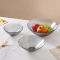 Waves Glass Bowl Set of 3 Grey Nestasia