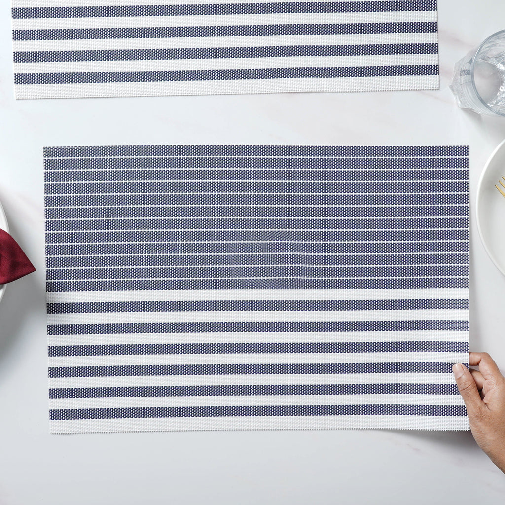 Striped PVC Table Mat Set of 6 Nestasia
