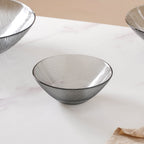 Waves Glass Bowl Set of 3 Grey Nestasia