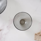Waves Glass Bowl Set of 3 Grey Nestasia