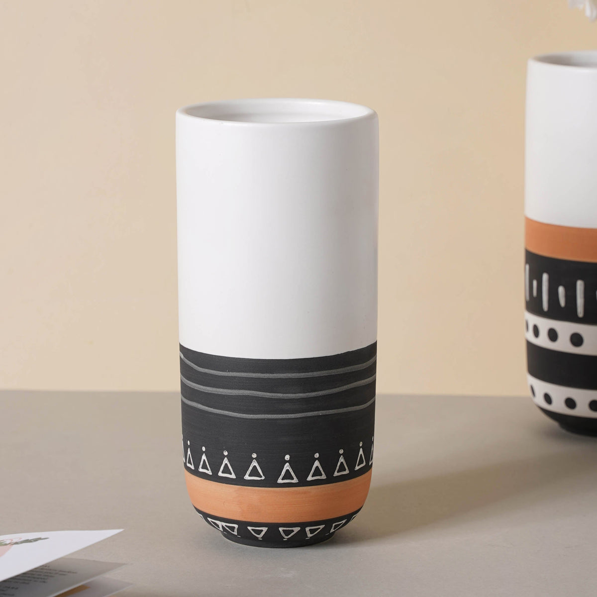 White Ethnic Vase Nestasia