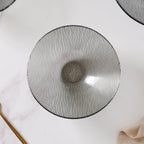 Waves Glass Bowl Set of 3 Grey Nestasia