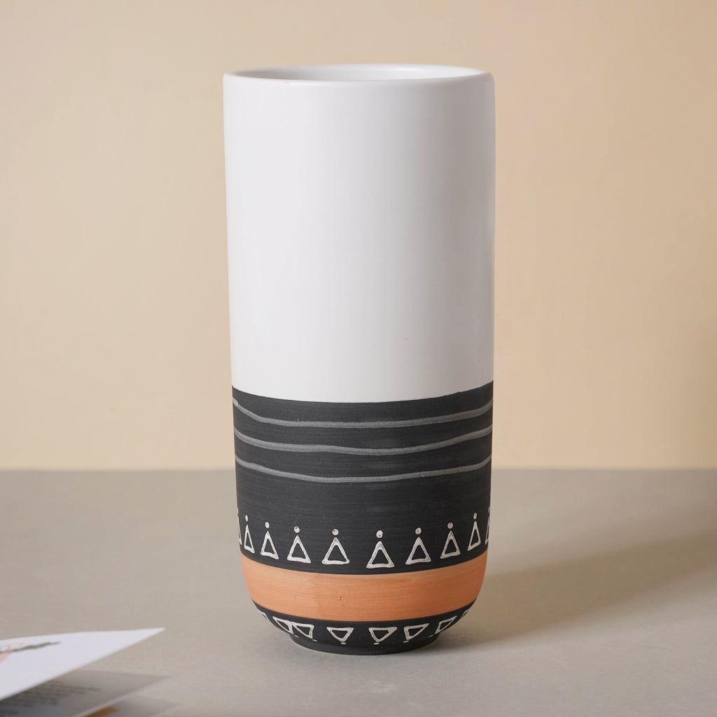 White Ethnic Vase Nestasia